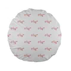 Amor Text Drawing Pattern Standard 15  Premium Flano Round Cushions by dflcprintsclothing