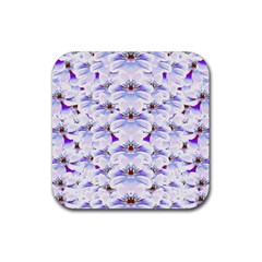 Love To The Flowers In A Beautiful Habitat Rubber Coaster (square)  by pepitasart