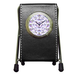 Love To The Flowers In A Beautiful Habitat Pen Holder Desk Clock by pepitasart