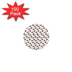 Cherries Love 1  Mini Buttons (100 Pack)  by designsbymallika