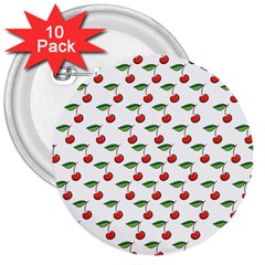 Cherries Love 3  Buttons (10 Pack)  by designsbymallika