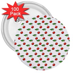 Cherries Love 3  Buttons (100 Pack)  by designsbymallika