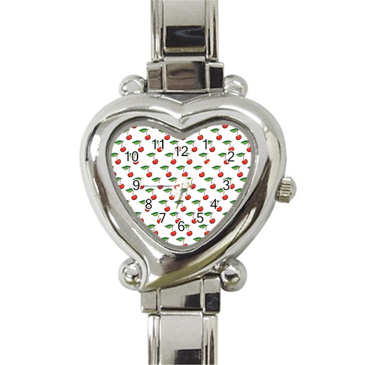 Cherries Love Heart Italian Charm Watch