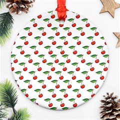 Cherries Love Round Ornament (two Sides)