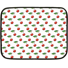 Cherries Love Double Sided Fleece Blanket (mini)  by designsbymallika