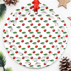 Cherries Love Ornament (round Filigree)