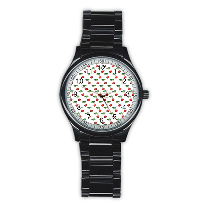 Cherries Love Stainless Steel Round Watch