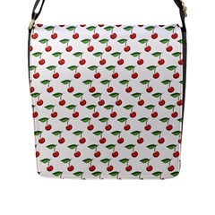 Cherries Love Flap Closure Messenger Bag (l) by designsbymallika