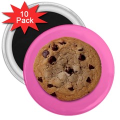 Chocolate Chip Cookie 3  Magnets (10 Pack)  by snackkingdom