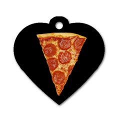 Pizza Dog Tag Heart (two Sides) by snackkingdom