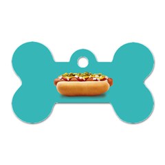 Hot Dog Dog Tag Bone (two Sides) by snackkingdom