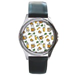 Beer Love Round Metal Watch Front