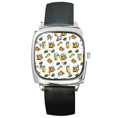 Beer Love Square Metal Watch by designsbymallika