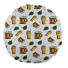 Beer Love Large 18  Premium Flano Round Cushions by designsbymallika