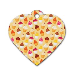 Cupcakes Love Dog Tag Heart (one Side) by designsbymallika