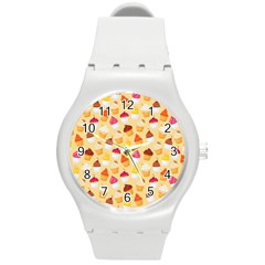 Cupcakes Love Round Plastic Sport Watch (m) by designsbymallika