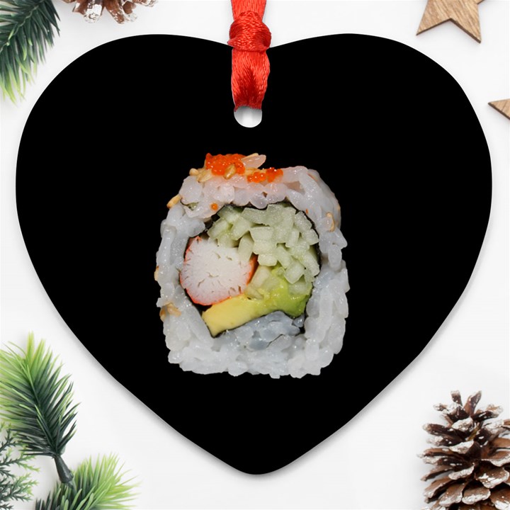 California Roll Heart Ornament (Two Sides)