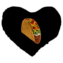 Taco Large 19  Premium Heart Shape Cushions by snackkingdom