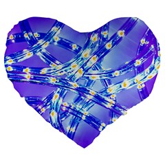 Pop Art Neuro Light Large 19  Premium Heart Shape Cushions by essentialimage365