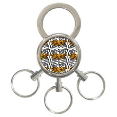 Digital Flowers 3-ring Key Chain