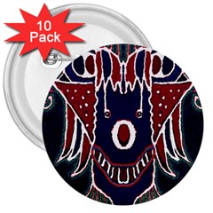 Fantasy Sketchy Drawing Mask Artwork 3  Buttons (10 Pack)  by dflcprintsclothing