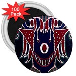 Fantasy Sketchy Drawing Mask Artwork 3  Magnets (100 pack) Front