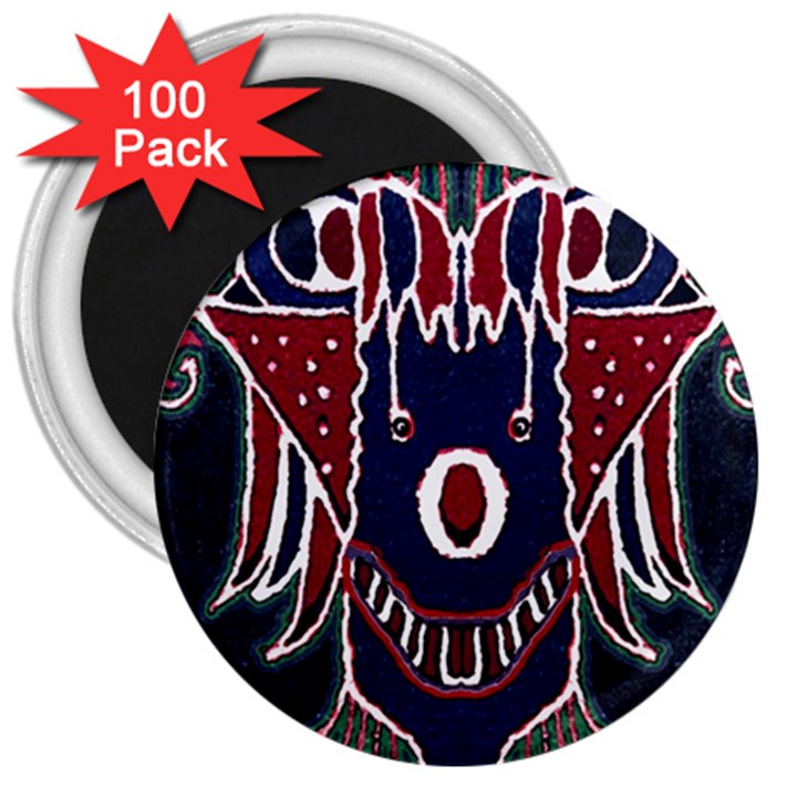 Fantasy Sketchy Drawing Mask Artwork 3  Magnets (100 pack)