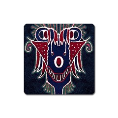 Fantasy Sketchy Drawing Mask Artwork Square Magnet by dflcprintsclothing