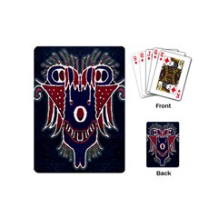 Fantasy Sketchy Drawing Mask Artwork Playing Cards Single Design (mini) by dflcprintsclothing