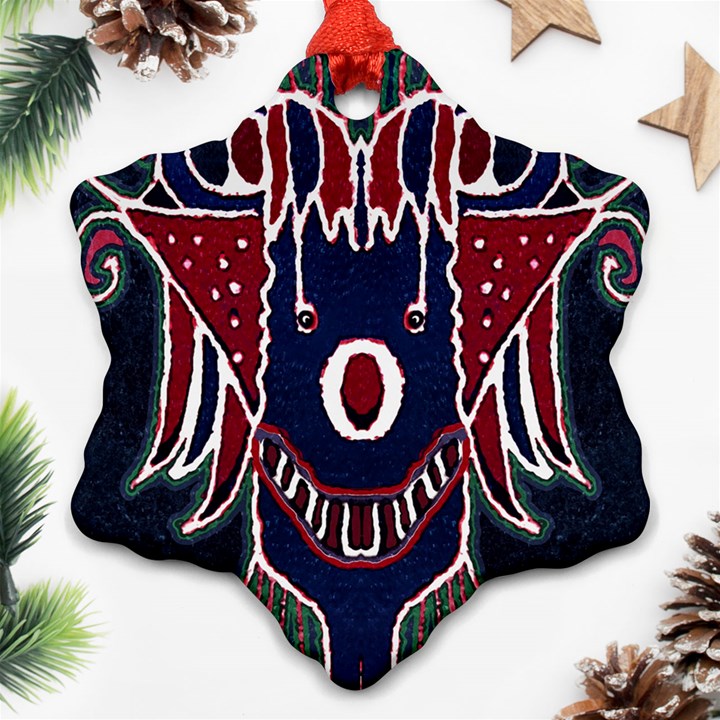 Fantasy Sketchy Drawing Mask Artwork Ornament (Snowflake)