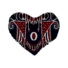 Fantasy Sketchy Drawing Mask Artwork Standard 16  Premium Heart Shape Cushions by dflcprintsclothing