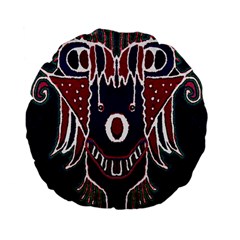 Fantasy Sketchy Drawing Mask Artwork Standard 15  Premium Flano Round Cushions by dflcprintsclothing