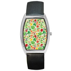 Vegetables Love Barrel Style Metal Watch by designsbymallika