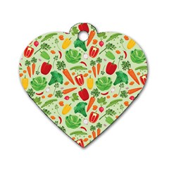 Vegetables Love Dog Tag Heart (two Sides) by designsbymallika