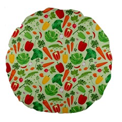 Vegetables Love Large 18  Premium Flano Round Cushions by designsbymallika