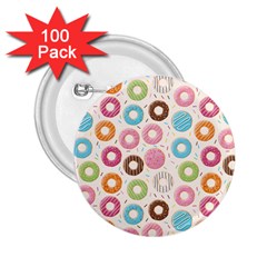 Donuts Love 2 25  Buttons (100 Pack)  by designsbymallika