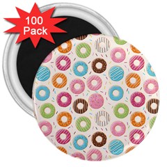 Donuts Love 3  Magnets (100 Pack) by designsbymallika