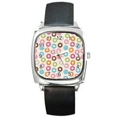 Donuts Love Square Metal Watch by designsbymallika