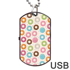 Donuts Love Dog Tag Usb Flash (one Side) by designsbymallika