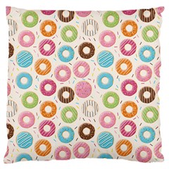 Donuts Love Large Flano Cushion Case (one Side) by designsbymallika