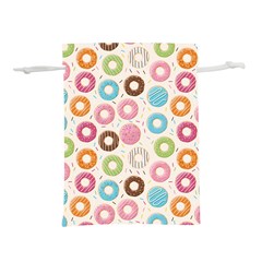 Donuts Love Lightweight Drawstring Pouch (l) by designsbymallika