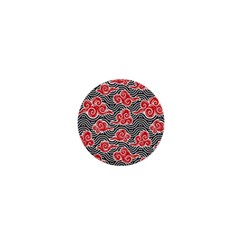 Red Black Waves 1  Mini Magnets by designsbymallika