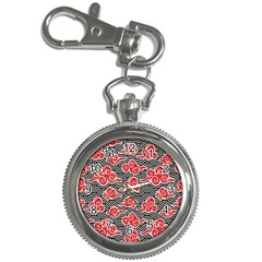 Red Black Waves Key Chain Watches by designsbymallika