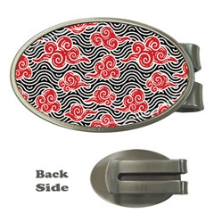 Red Black Waves Money Clips (oval)  by designsbymallika