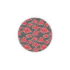 Red Black Waves Golf Ball Marker (4 Pack) by designsbymallika