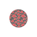 Red Black Waves Golf Ball Marker (4 pack) Front