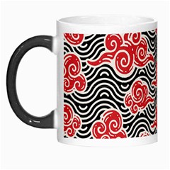 Red Black Waves Morph Mugs by designsbymallika