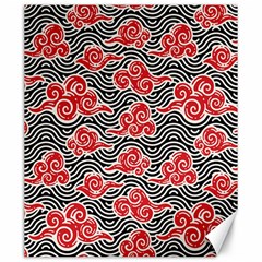 Red Black Waves Canvas 20  X 24 