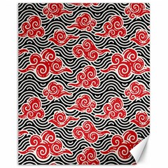 Red Black Waves Canvas 11  X 14  by designsbymallika