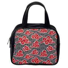 Red Black Waves Classic Handbag (one Side) by designsbymallika